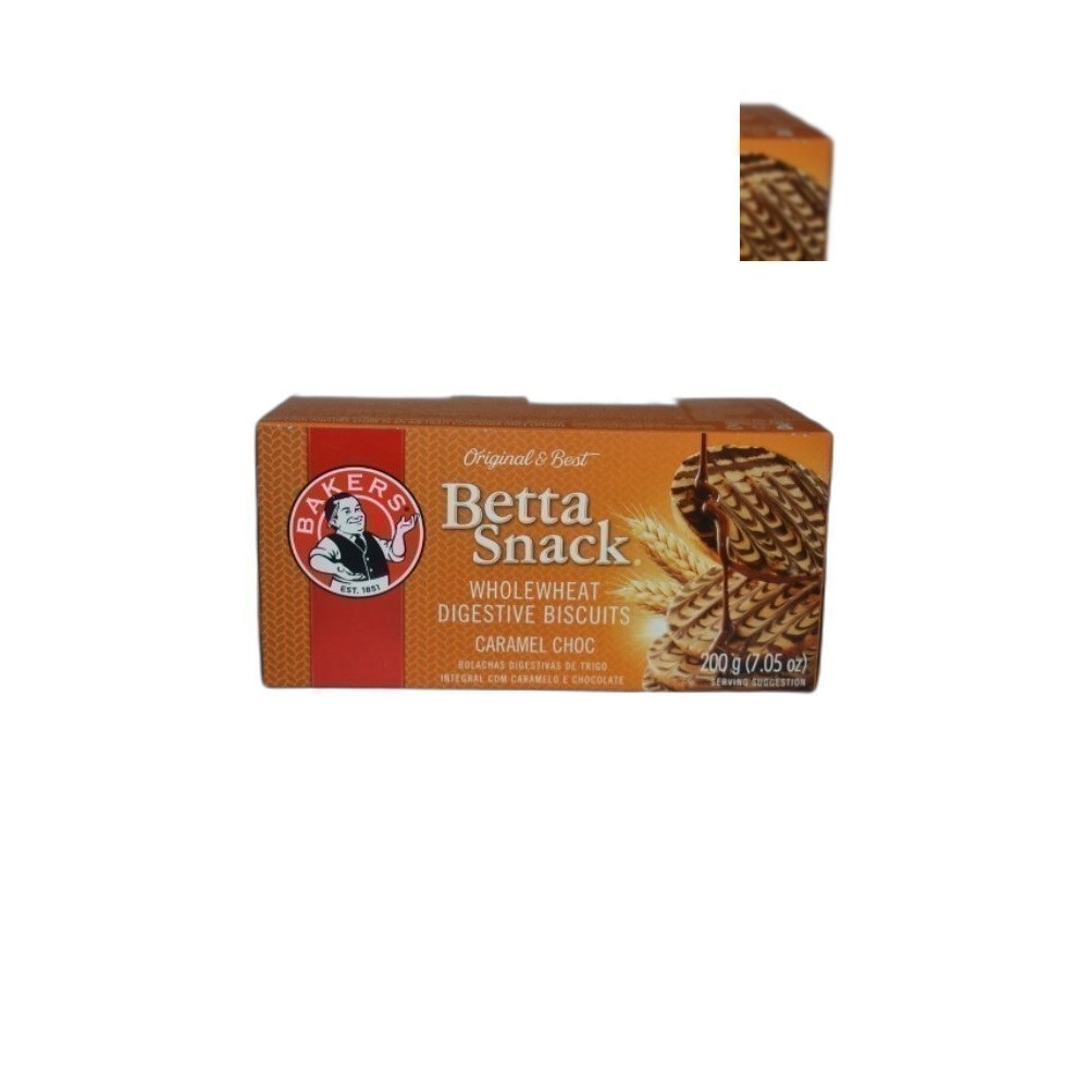 Bolachas Bakers Betta Snack 200g Mix-Caramel E Chocolate