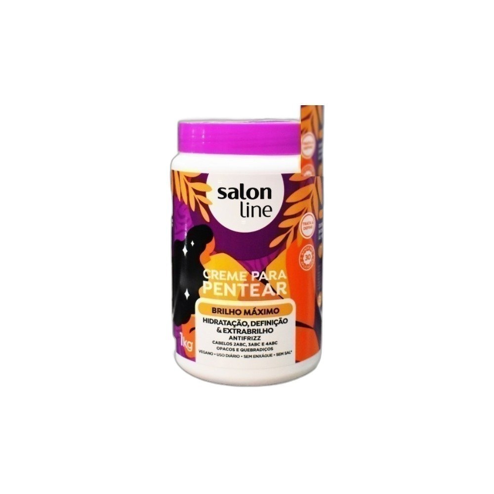 Creme Salon Line 1kg/1L De Pentear Mix-Brilho Maximo