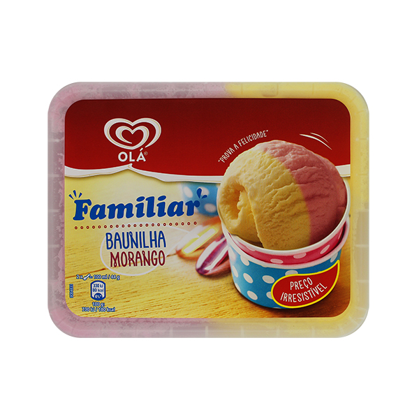 Ola Gelado Familiar Baunilha Morango