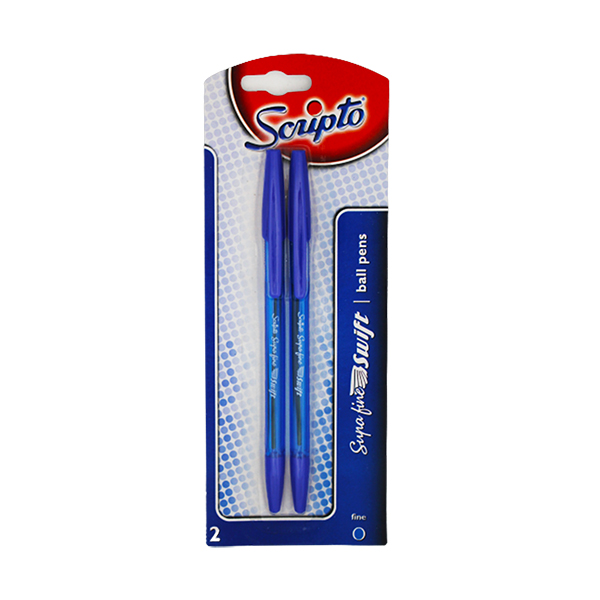 Scripto Ball Pens Blue Ink 0.7Mm 2S