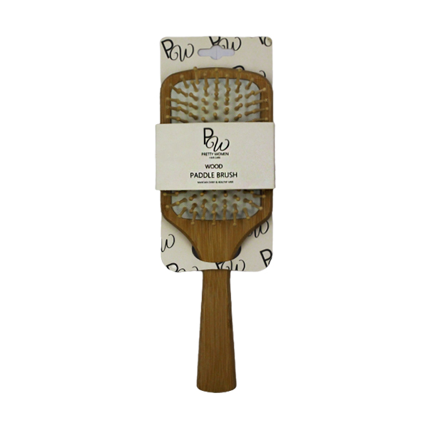 Pw Wood Paddle Brush White