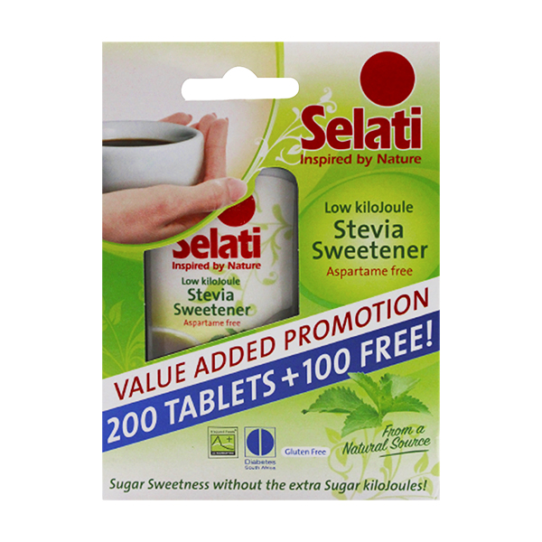 Selati Stevia Sweetener 200+100Free