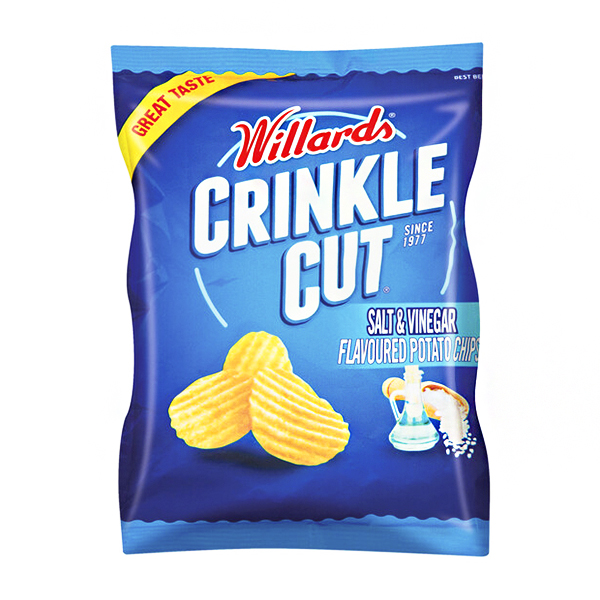 Willard Crinkle Cut Salt And Vinegar 125g