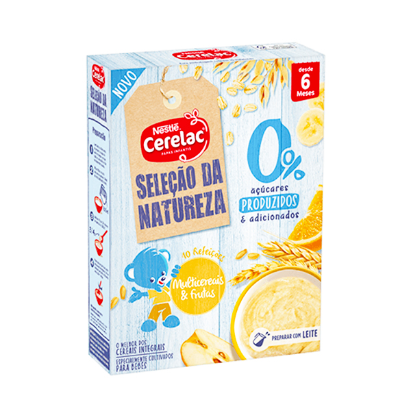 Nestle Cerelac Multicereais & Frutos 0% Acucares 180g