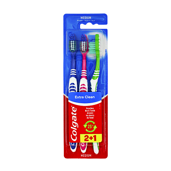Colgate Escova De Dentes Extra Clean 2+1