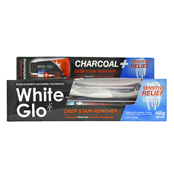 White Glo Stain Remover Charcoal 150g