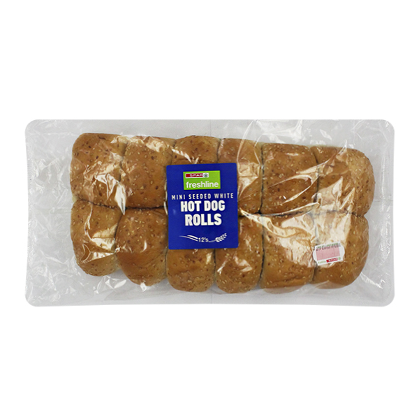 Spar Freshline Mini Seeded White Hot Dogs 12S