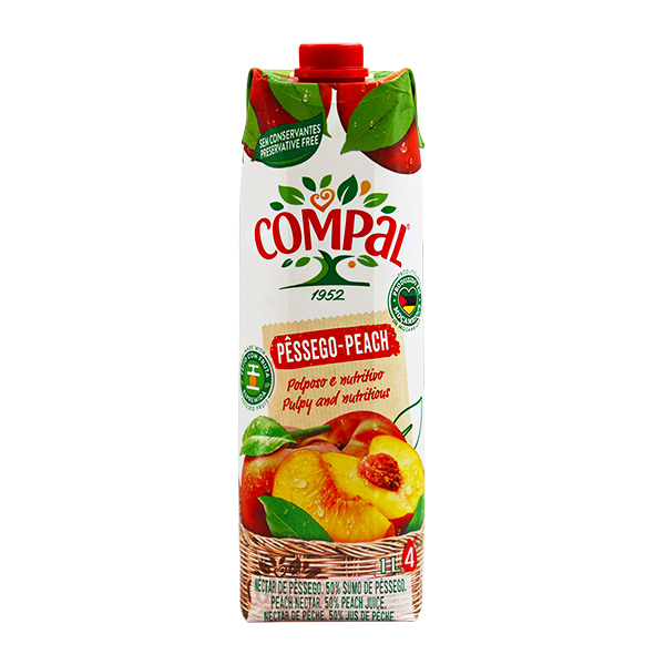 Sumo Compal 1L 100%/Nectar/Vital Mix-Pêssego Peach