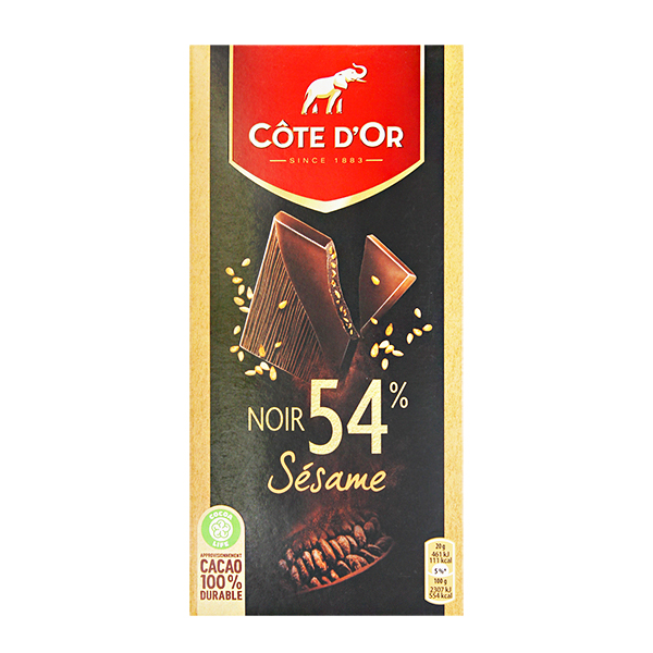 Cote Dor Noir 54% Sesame Chocolate 100g