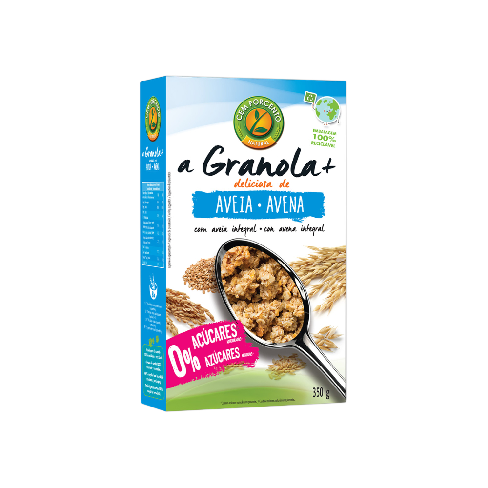 Cem Porcento Granola+ Aveia 350g