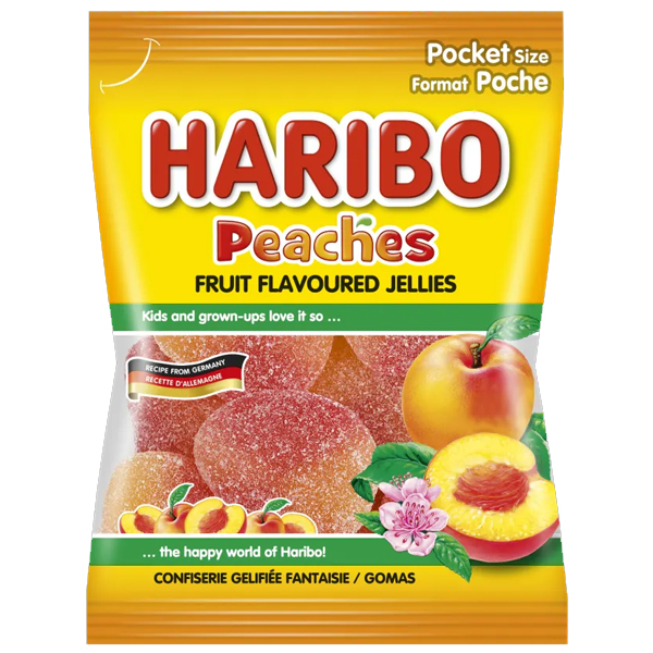 Haribo Peaches Fruit Flavour Gums 80Gr
