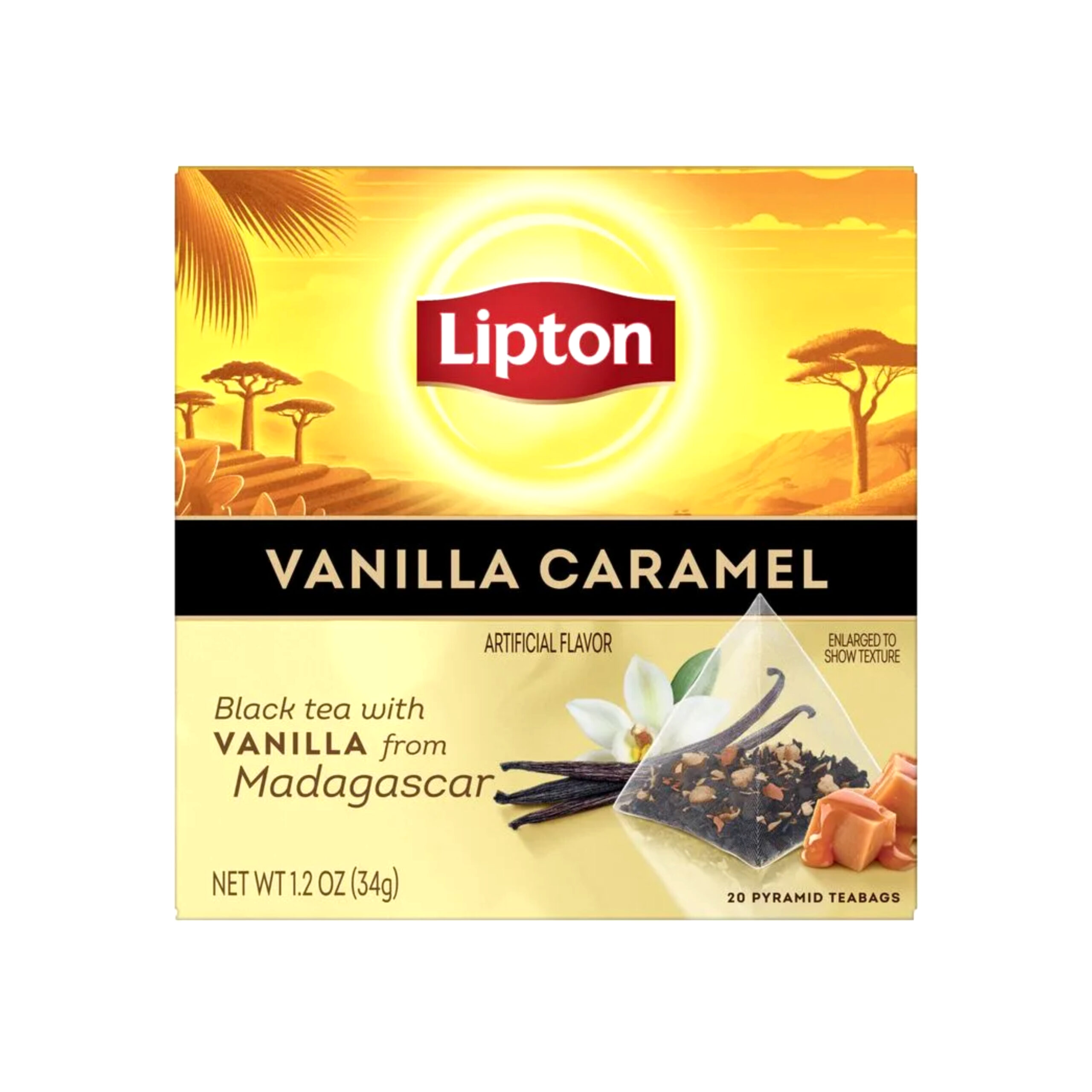 Lipton Vanilla Caramel Black Tea With Vanilla 20 Pyramid Tea 34g