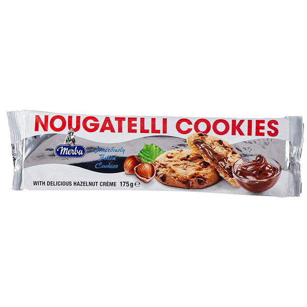 Merba Nougatelli Cookies W/Hazelnuts 175Gr