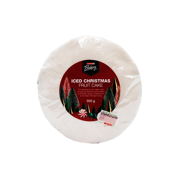 S/B Iced Xmas Christmas Fruit Cake 900g