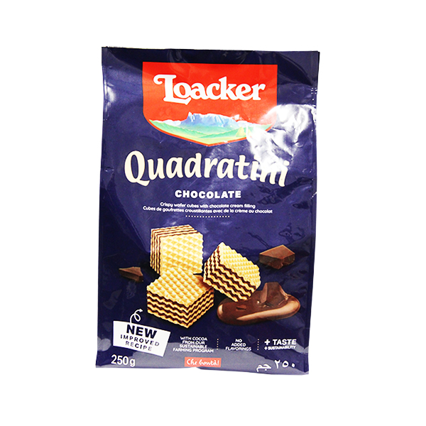 Loacker Wafer Quadratini Choco.250g
