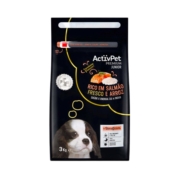 Activpet Premium Comida De Cao Junior Salmao 3kg