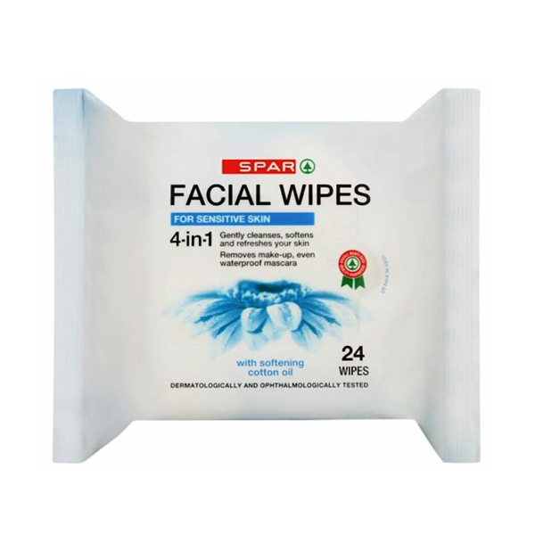 Spar Facial Wipes Sensitive 24S