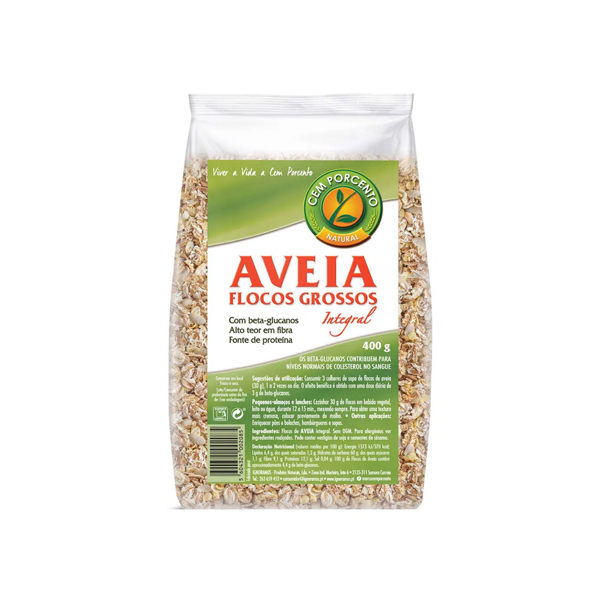 Cem Porcento Farinha De Aveia Int.400Gr