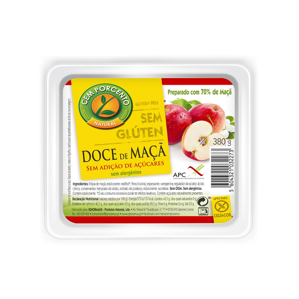 Cem Porcento Doce De Maca 380g