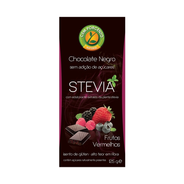 100% Choco Negro Stevia 125g