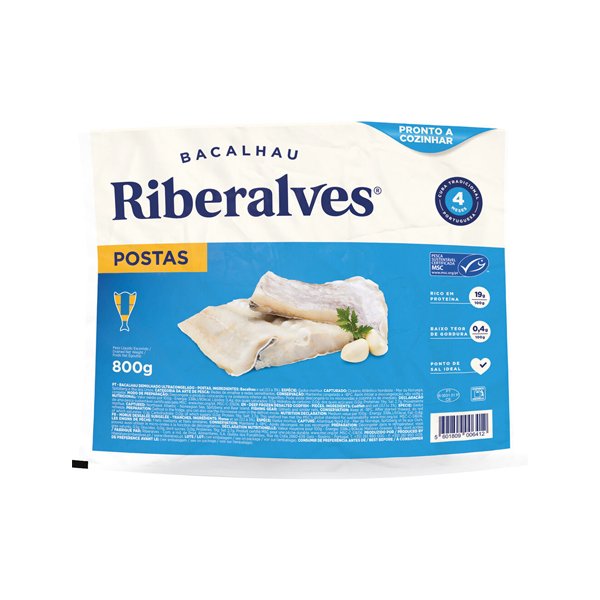 Riberalves Bacalhau Postas 800g