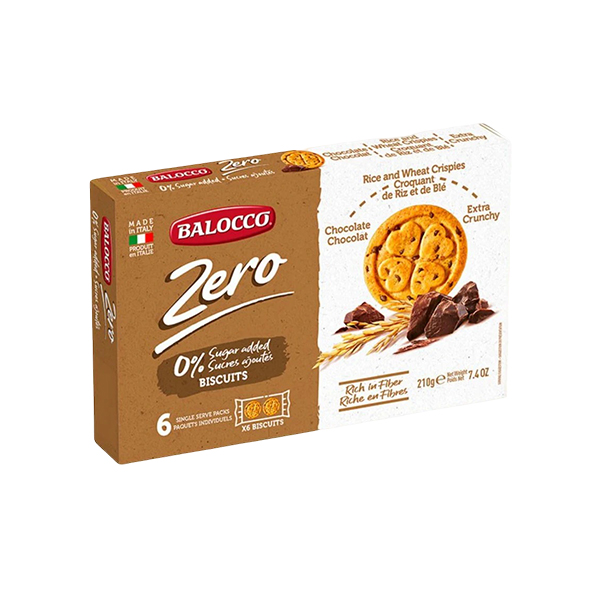 Balocco Zero Acucar Biscuits Chocolate 210g