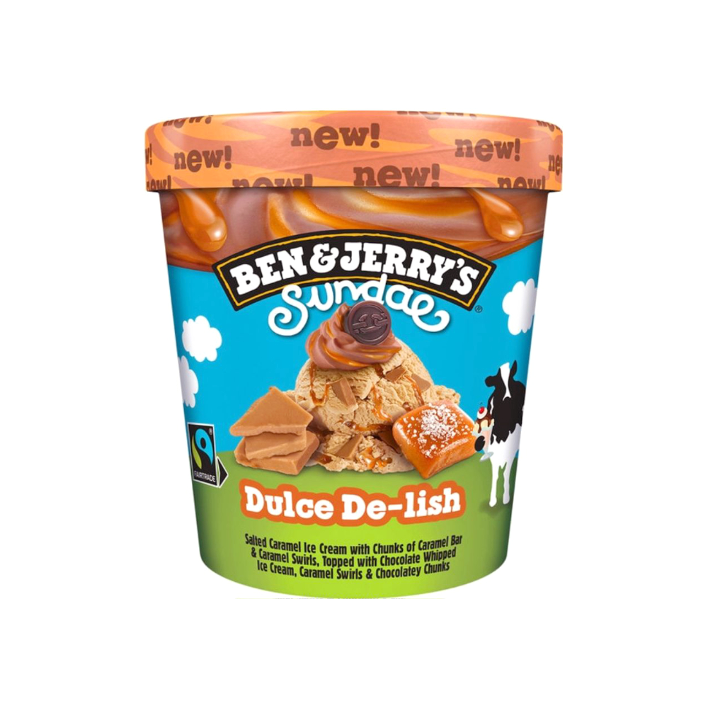 Ben&Jerrys Gelado Sundae Dulce Fe Lish Cup 480g