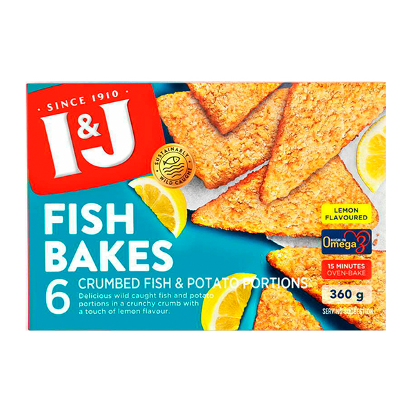 I & J Fish Bakes Lemon 360g