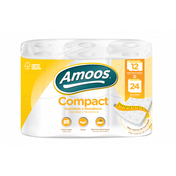 Amoos Papel Higienico 2Ply Compact 12S