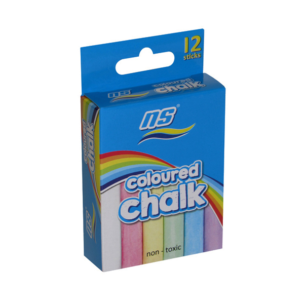 Ns Coloured Chalk 12 Sticks