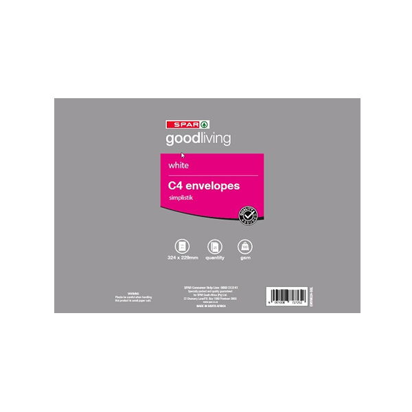 Spar G/L White C4 Envelopes