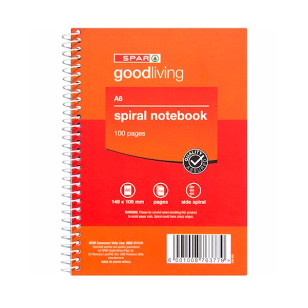 Spar G/L A6 Spiral Notebook 100S