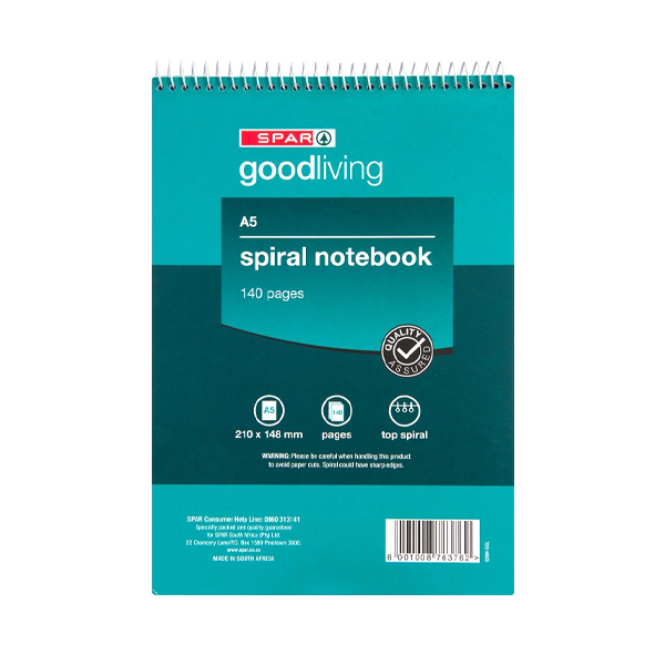Spar G/L Spiral Notebook 140Pg.