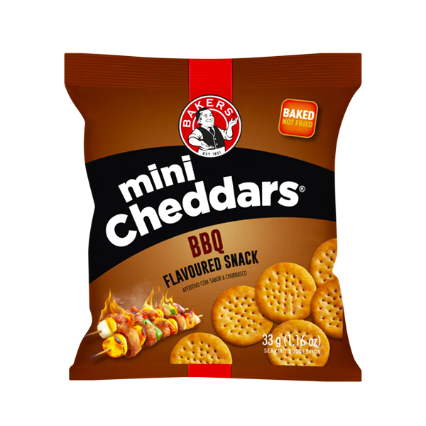 Bakers Mini Cheddars Bbq Snack 33g