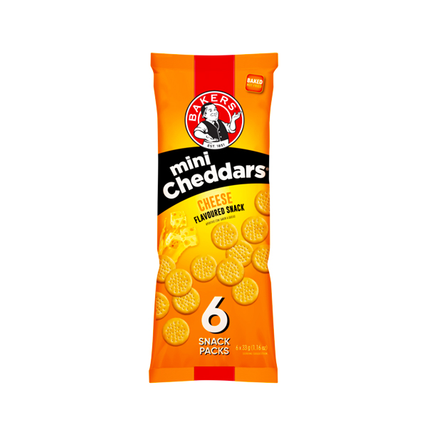 Bakers Mini Cheddars Cheese Snack 6P