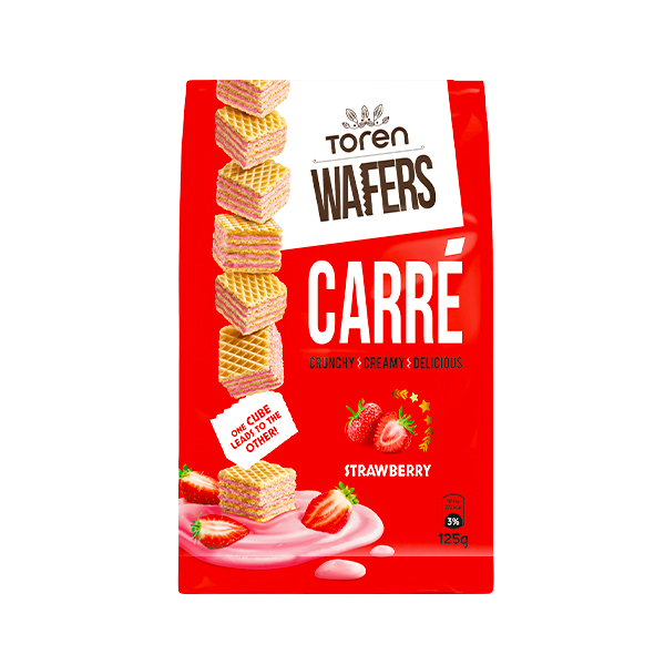 Toren Wafers Carre Strawberry 125g