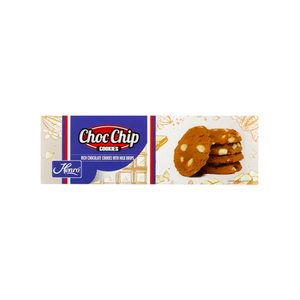 Henro Choc Chip Rich Chocolate Cookies With Milk Drops 160g