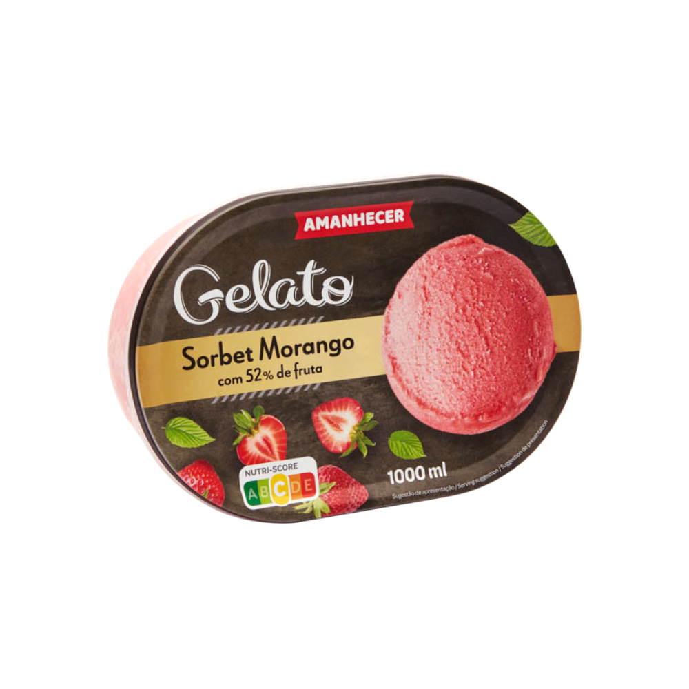 Amanhecer Sorvete Morango 1L