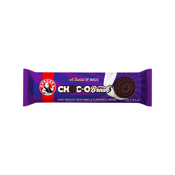 Bakers Choc-Obrear Choc & Vanilla Biscuits 125g
