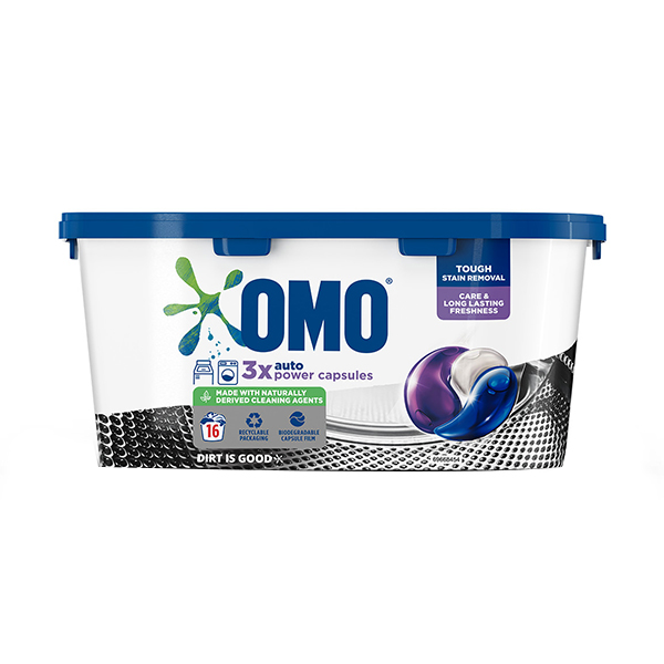 Omo Auto 3X Power 16 Capsules 385ml