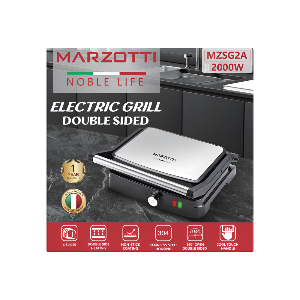 Marzotti Electric Grill Double Sided Mzsg2A