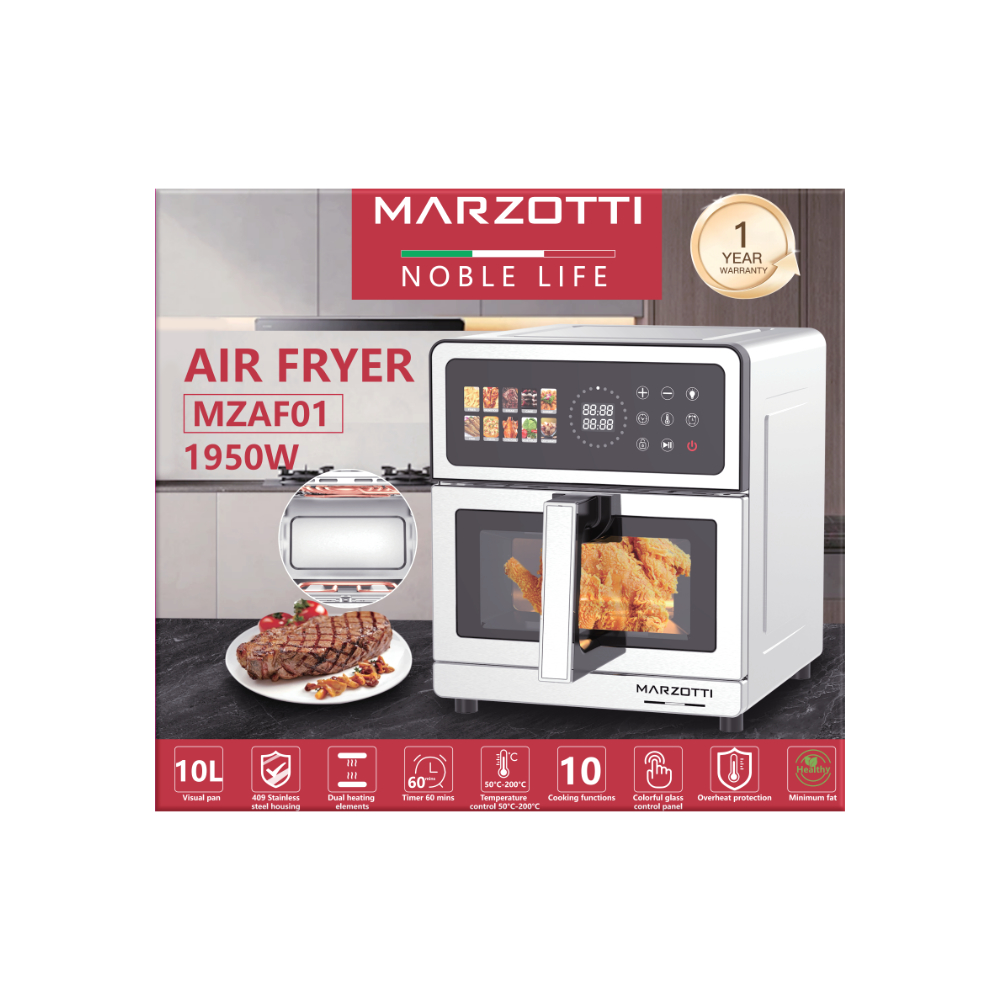 Marzotti Air Fryer Mzaf01 10L 1950W