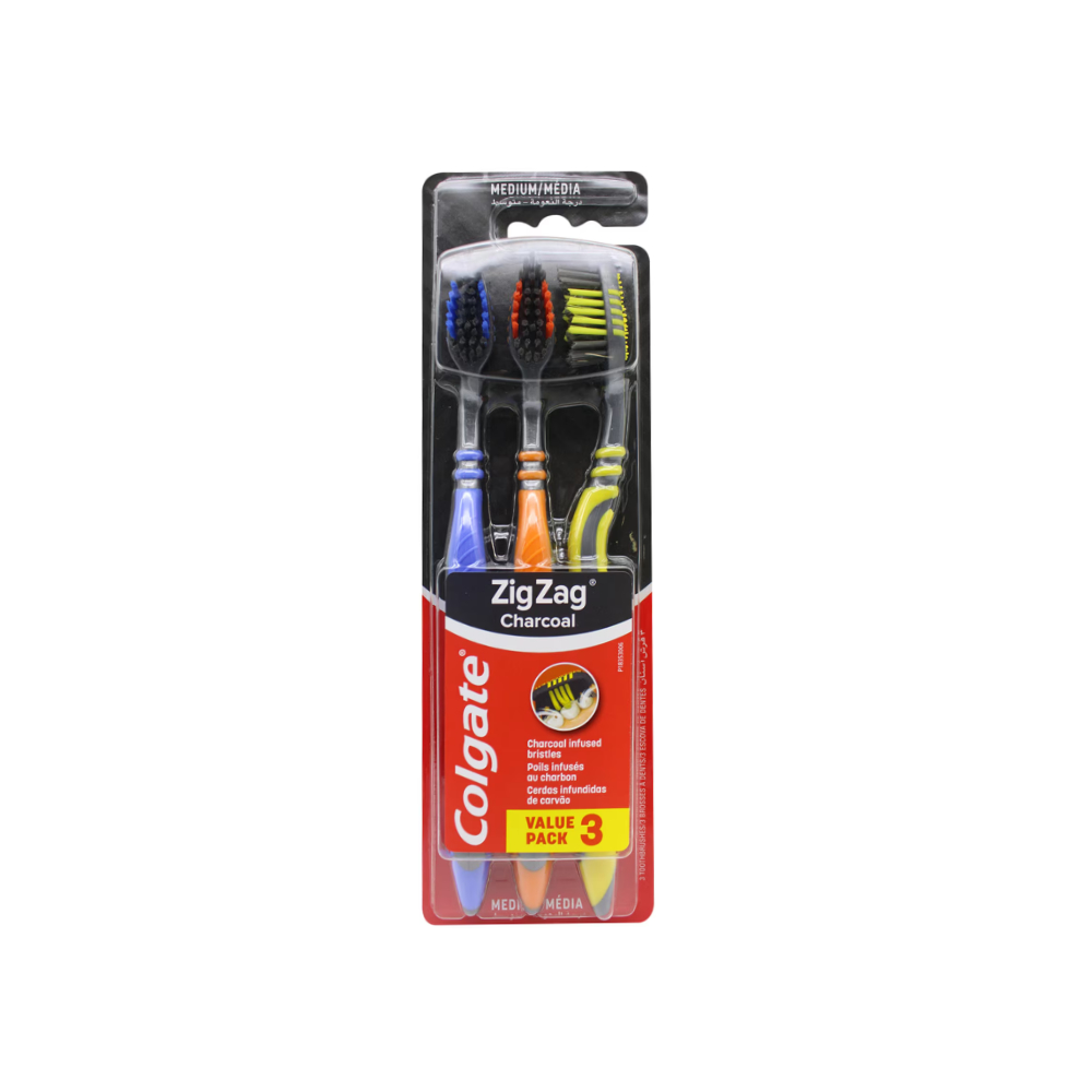 Colgate Zig Zag Charcoal Escova 3S