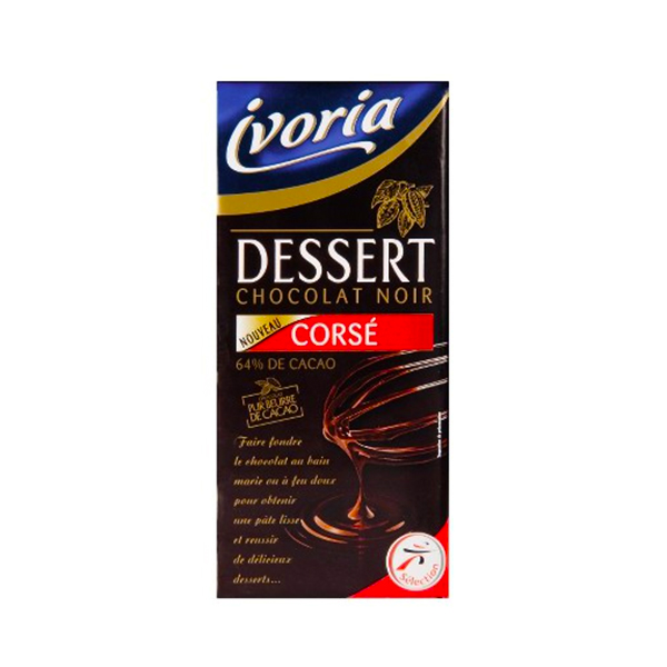 Ivoria Dessert Noir Corse 64 De Cacao 200g