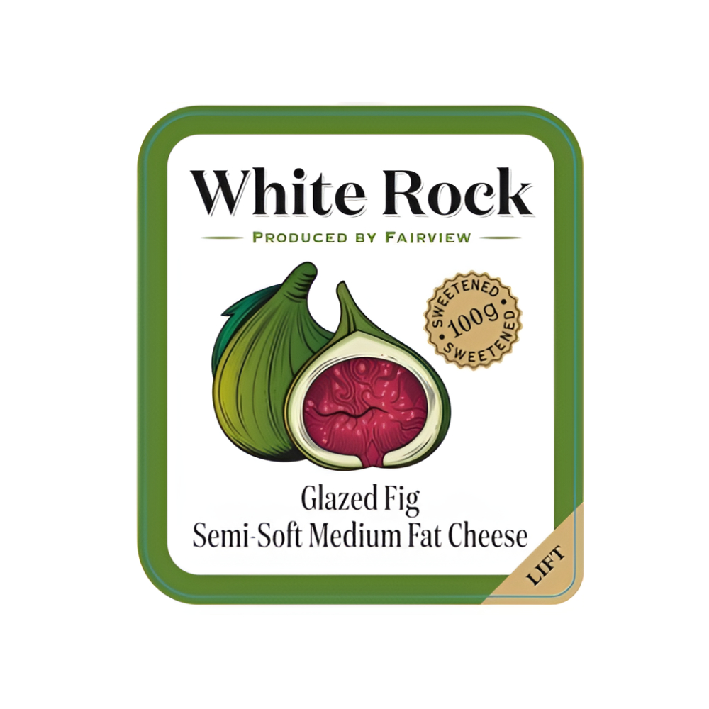 White Rock Glazed Fig Semi-Soft Medium Fat Cheese 100g