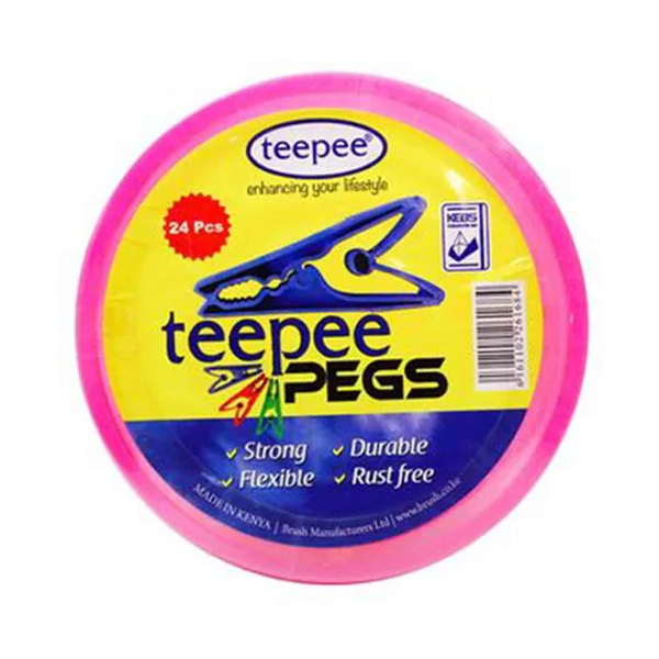 Teepee Molas Plasticas P/Roupa 24Pcs