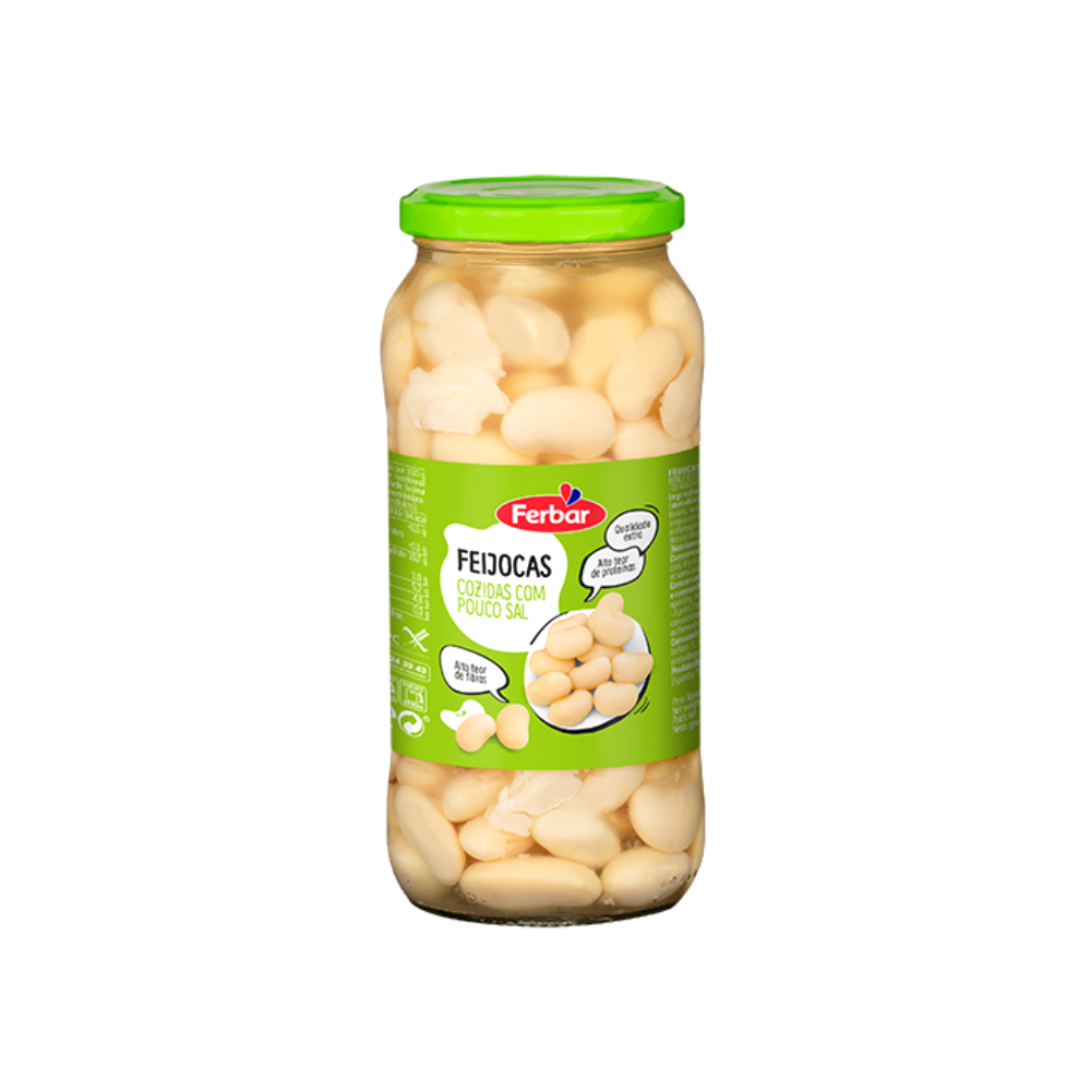 Ferbar Feijocas Cozidas Com Pouco Sal 560g