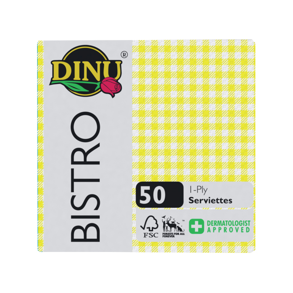 Dinu Guardanapos 1Ply Amarelo 50X12