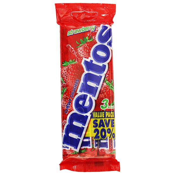 Mentos Chewy Dragees Strawberry 112.5Gr