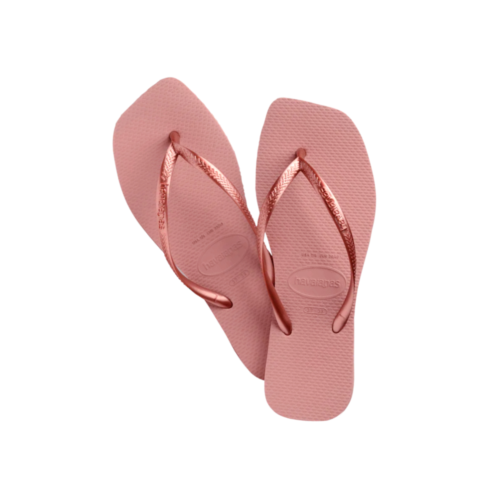 Havaianas Slim Square Logo Mettalic 1105 Rosa Chiffon F0 33/40